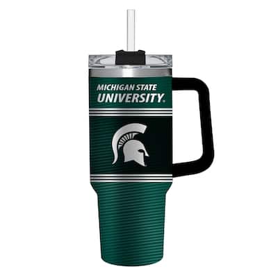 40 oz Stainless Steel Canyon Cup w/ Straw, Michigan State University