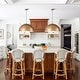 preview thumbnail 14 of 19, 1-Light Modern Industrial Distressed Gold Leaf Bowl Dome Oversized Pendant Light for Kitchen Island