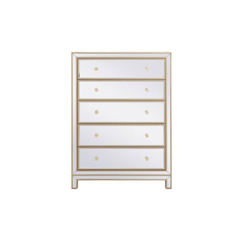 Rosa Mirrored Cabinet - 34 inch - Gold