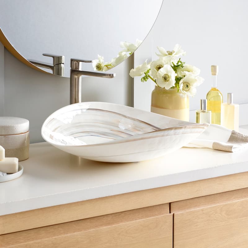 Sorrento Handmade Murano Glass Bathroom Sink - 20x17x5.25