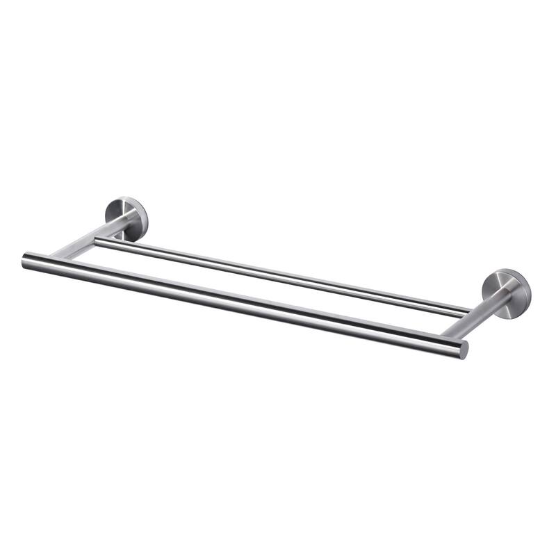 WOWOW Wall Mounted Stainless Steel Double Towel Bar - 20-inch - Brushed Nickel