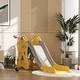 preview thumbnail 8 of 8, Toddler Slide, 3 in 1 Slide for Kids Ages 1-3 Years, Indoor Slide with Basketball Hoop, Climber, Duck Pattern, Yellow