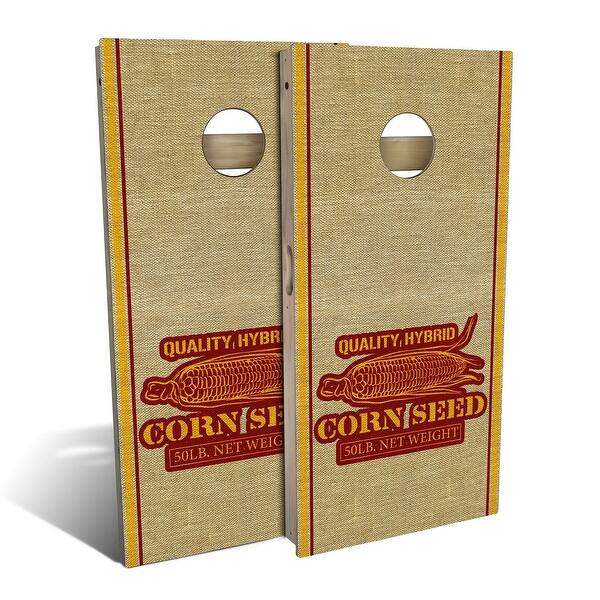slide 2 of 8, Corn Seed Sack Outdoor Cornhole Board Set Backyard 2x4 - Include Carrying Case