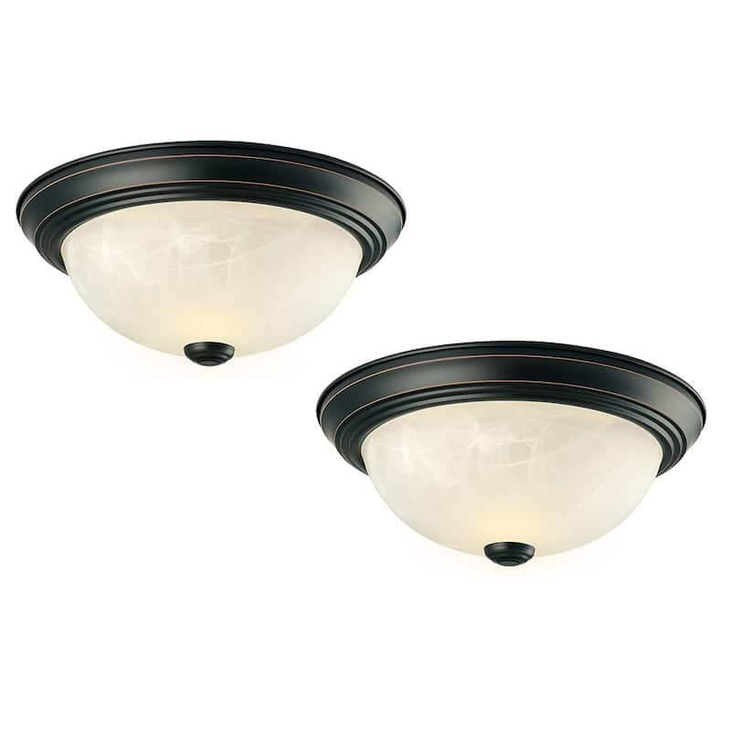 Design House Traditional 2 Pack 2-Light Indoor Oil Rubbed Bronze Dimmable Ceiling Lights - 11.25 x 11.25 x 4.75