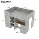 preview thumbnail 3 of 10, Wood Full Size Loft Bed with Built-in Wardrobe, Desk, Storage Shelves, and Drawers