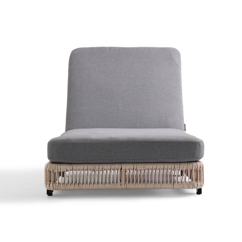 Outdoor Chaise Lounge Chair with Adjustable Backrest Patio Pool Lounge