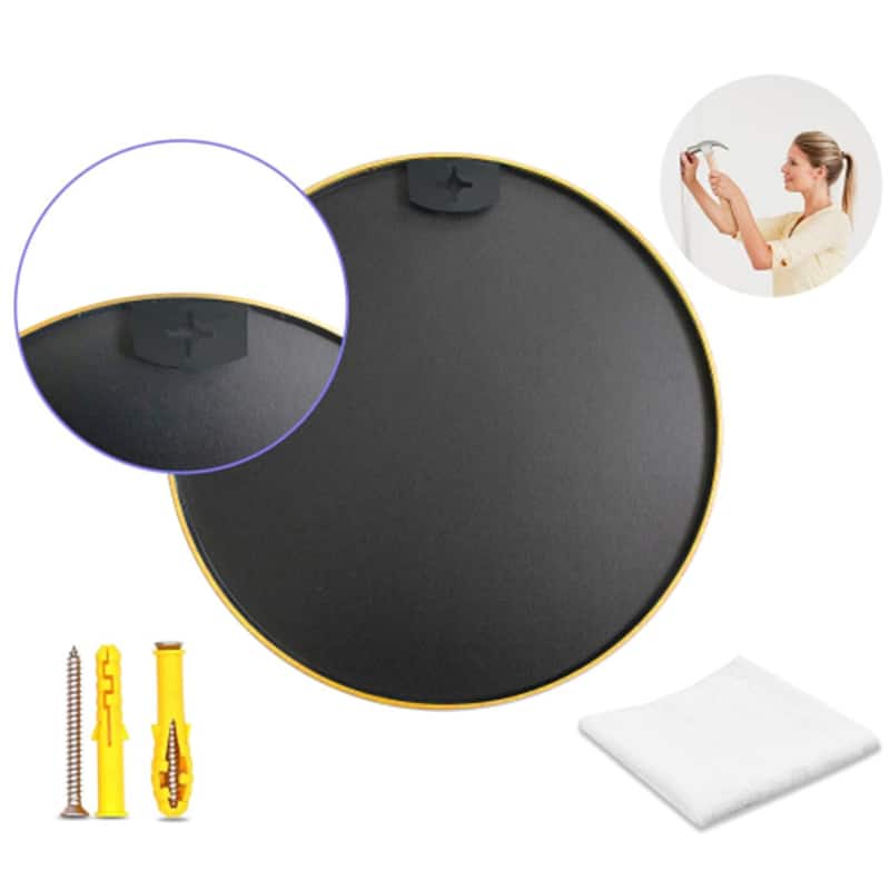 24-Inch Round Metal Bathroom Mirror
