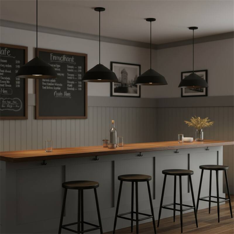 22" Diameter Integrated LED Black Pendant