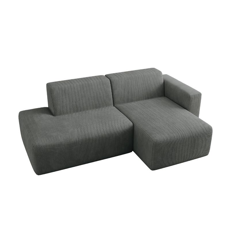 No Assembly Modular Corduroy Sectional Sofa Couch