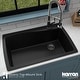 preview thumbnail 40 of 56, Karran Drop-In Quartz Composite 34 in Single Bowl Kitchen Sink with Accessories