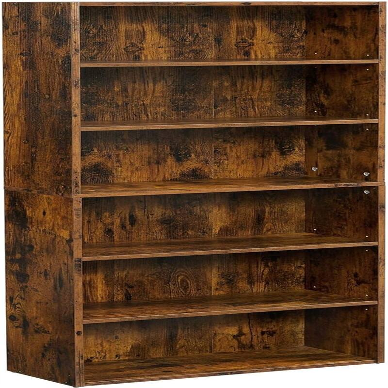 Bookshelf - 9.4"D x 23.6"W x 63.1"H - Rustic Brown