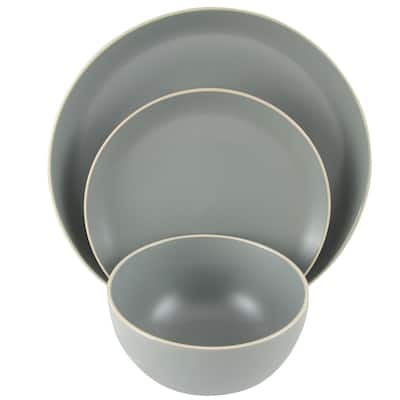 Gibson Home Stone 12 piece Dinnerware Set in Grey