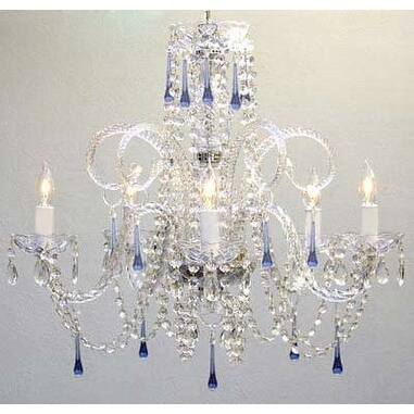 Shop Swarovski Crystal Trimmed Chandelier Blue Crystal Chandelier
