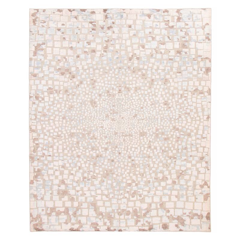 ECARPETGALLERY Hand-knotted Tangier Beige Silk, Wool Rug - 8'3 x 10'3 - Beige - 8'3 x 10'3