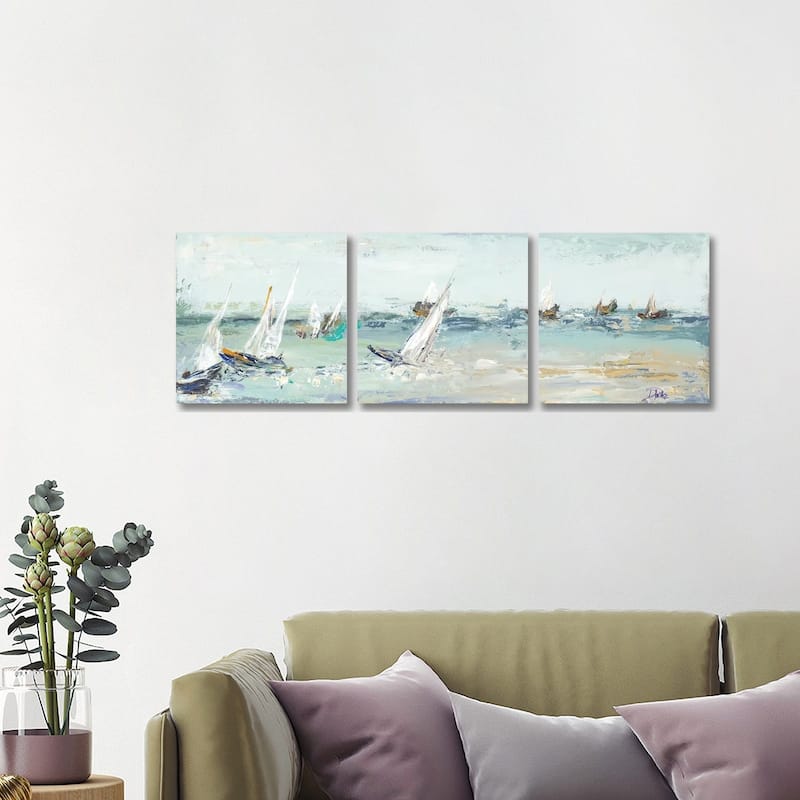 iCanvas "Classic Water Adventure" by Patricia Pinto 3-Piece Wall Art Set - 16x48x1.5