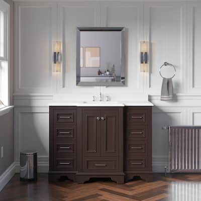 KitchenBathCollection Nantucket 48" Bathroom Vanity with Quartz Top