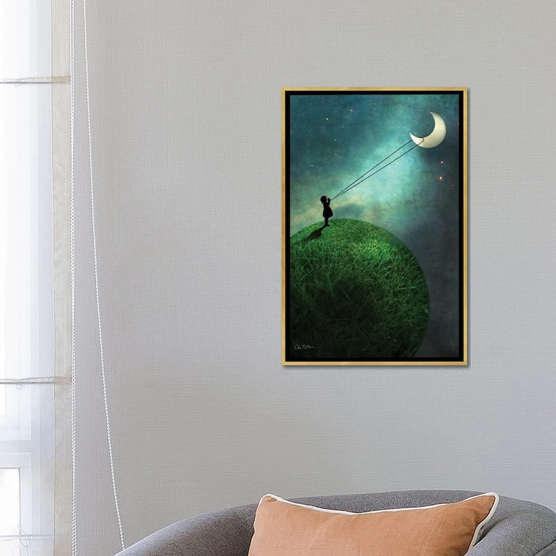 iCanvas "Chasing The Moon" by Catrin Welz-Stein Framed Canvas Print