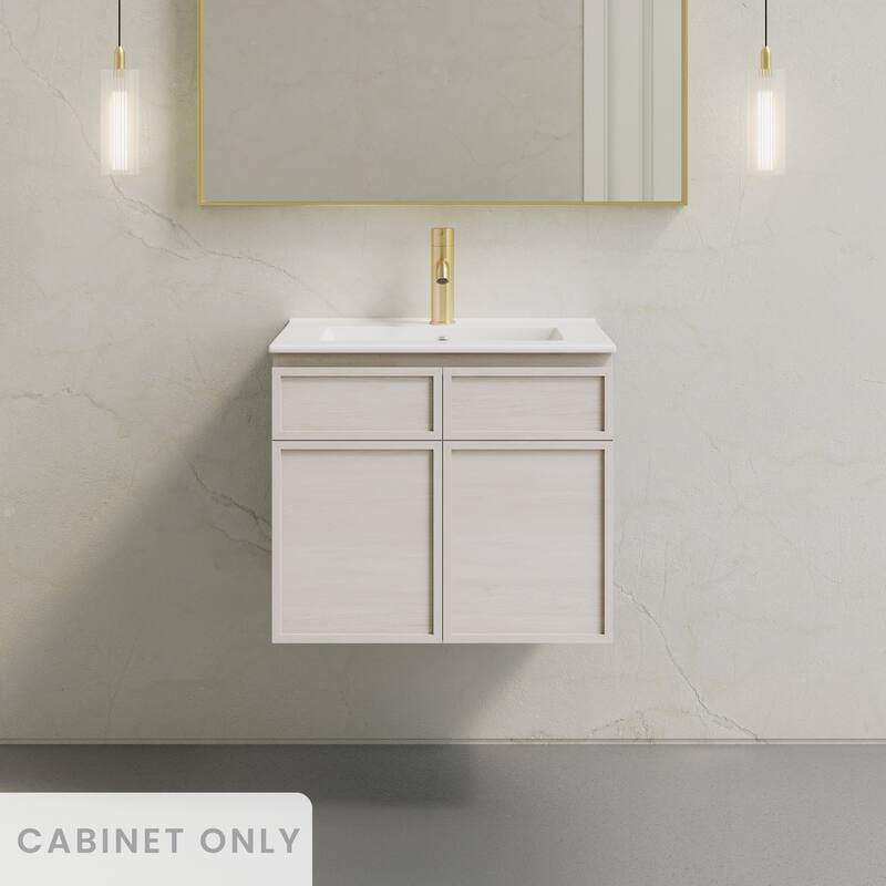 St. Tropez 24" Wall-Mounted Bathroom Vanity Cabinet Without Top In White Oak - 24