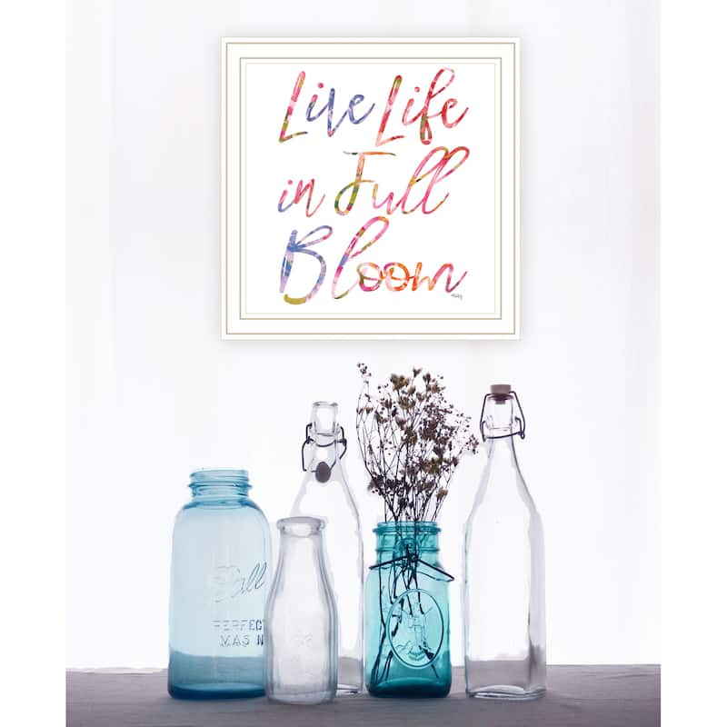 TrendyDecor4U Contemporary "Live Life in Full Bloom" Framed Print Wall Art