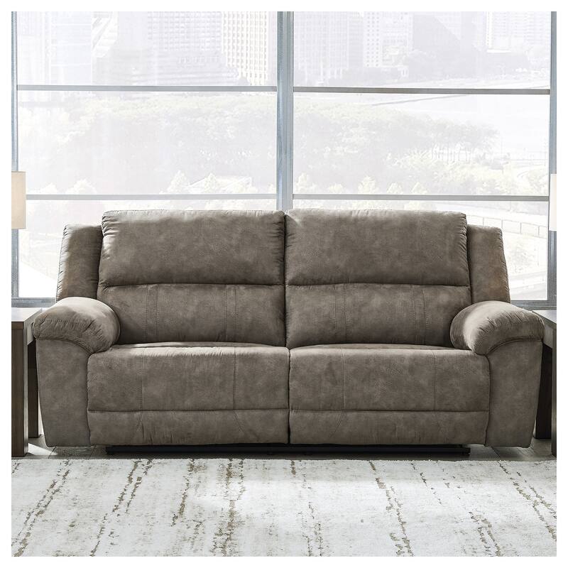 Signature Design by Ashley Laresview Gray Reclining Sofa - 92" W x 42" D x 43" H - 92" W x 42" D x 43" H - Gray