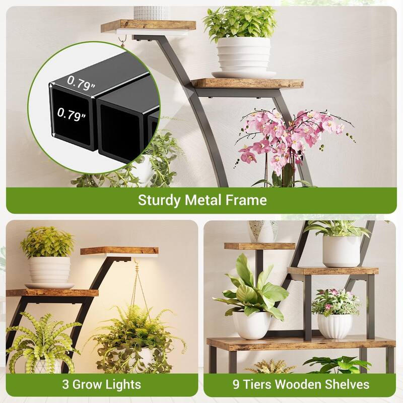 9 Tier Plant Stand With Grow Light