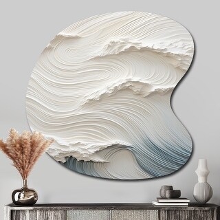 White And Blue Wave Papercut Style I - Coastal Waves Metal Wall Art ...