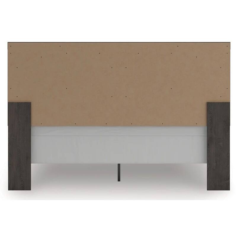 Peny King Size Bed, Chevron Pattern, Panel Headboard, Charcoal Black