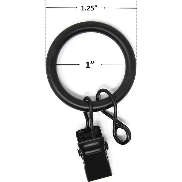 dimension image slide 1 of 3, 40PCS Solid Metal Window Drapery Curtain Panel Ring with Eyelet, 1" Inner Diameter, Fits Up to 3/4" Rod Multicolor