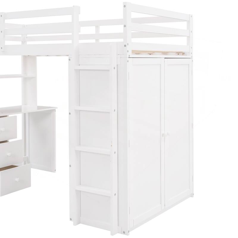 Versatile Twin Loft Bed with Multiple Functions for Space Optimization