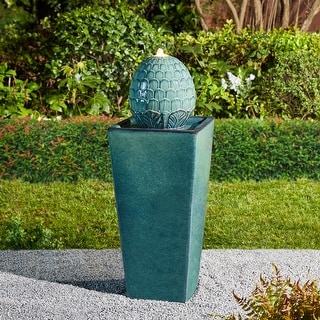 Artichoke Pedestal LED Ceramic Fountain