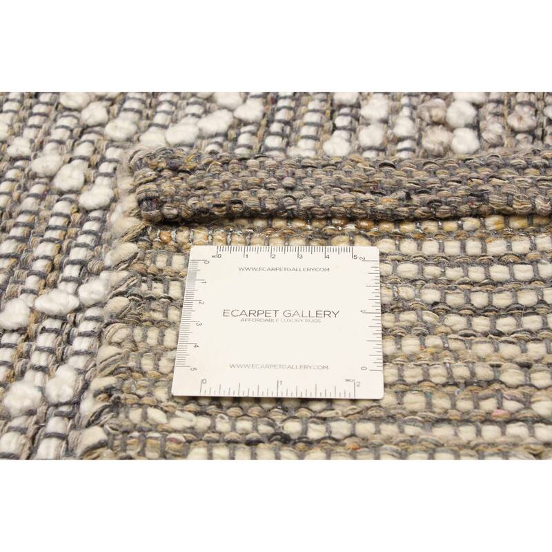 ECARPETGALLERY Braid weave Sienna Taupe Wool Rug - 5'1 x 8'6