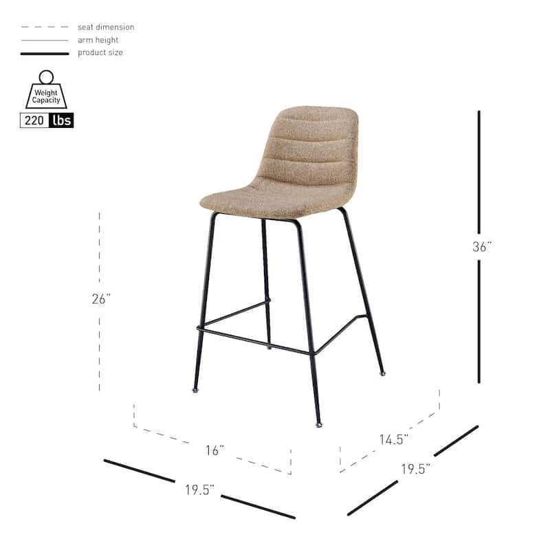 NPD Furniture Caleb Fabric Counter Stool (Set of 4)