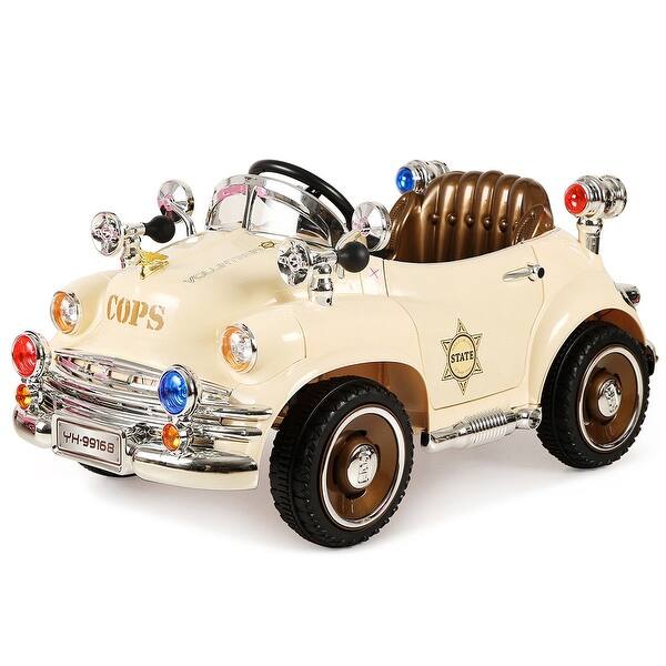 Shop Costway Xmas Gift Kids Ride On Car 6v Battery Powered Classic Rc Remote Control W Opening Doors Beige Overstock 18797919