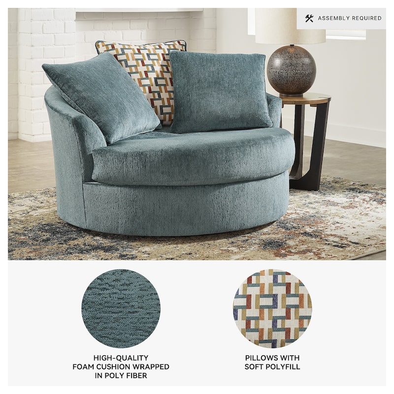 Signature Design by Ashley Laylabrook Oversized Swivel Accent Chair - 56" W x 55" D x 35" H