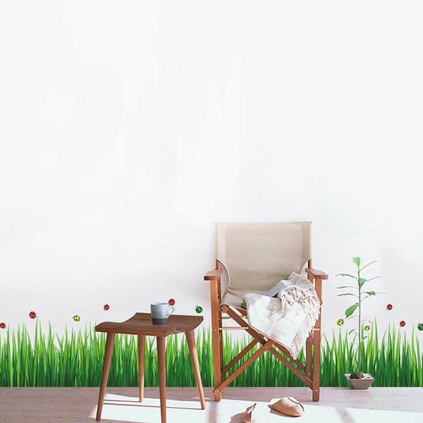 slide 2 of 3, Walplus Wall Sticker Decal Colorful Ladybird Grass Kids Nursery Decor