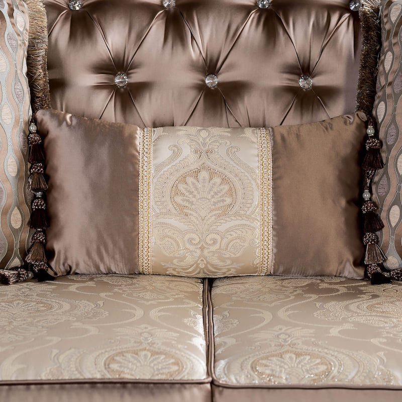 Furniture of America Cintel Traditional Velvet Tufted Wingback Sofa