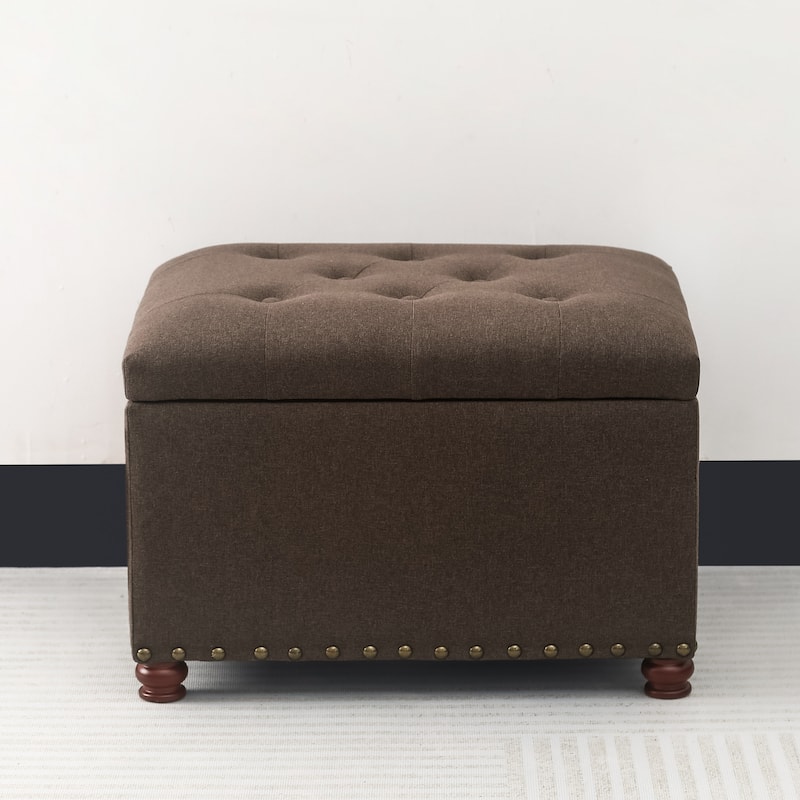 Adeco High End, Classy, Tufted Storage Bench, Ottoman Footstool
