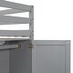 preview thumbnail 14 of 17, Wood Twin Size Loft Bed with Built-in Storage Wardrobe and Two Windows, Gray