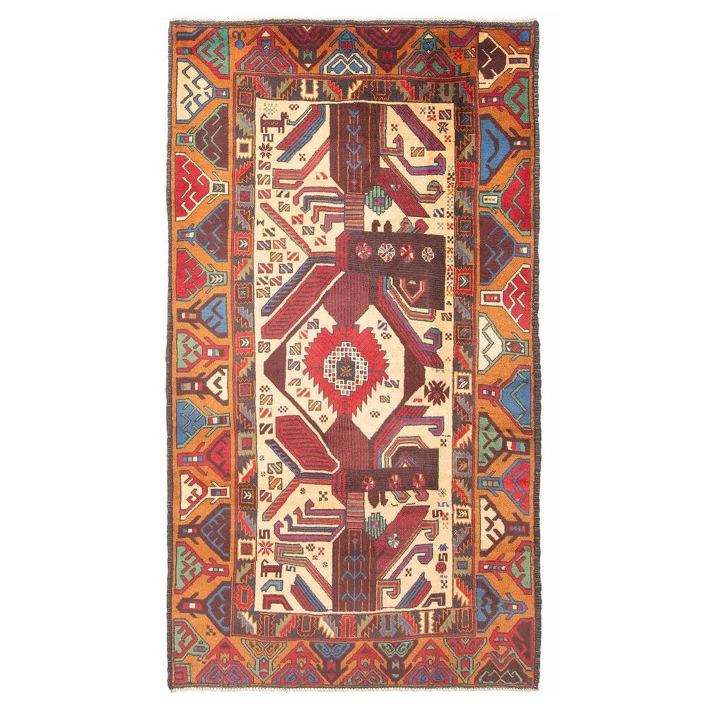 ECARPETGALLERY Hand-knotted Teimani Cream Wool Rug - 3'10 x 6'8