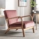 preview thumbnail 20 of 18, Kreindy Velvet/ Wood Mid-century Armchair