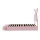 preview thumbnail 26 of 29, Twin Upholstered Kids Platform Bed with Bunny Ears Shaped Headboard, Cute Velvet Bed Frame with Light and 2 Storage Ottomans