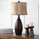 preview thumbnail 4 of 5, SAFAVIEH Lighting 28-inch Traditions Brown Table Lamp (Set of 2) - 14"x14"x28.5"