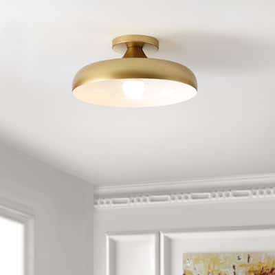 SAFAVIEH Lighting Antionette Flush Mount - 13" W x 13" D x 6" H - Painted Gold - 13Wx13Dx6H