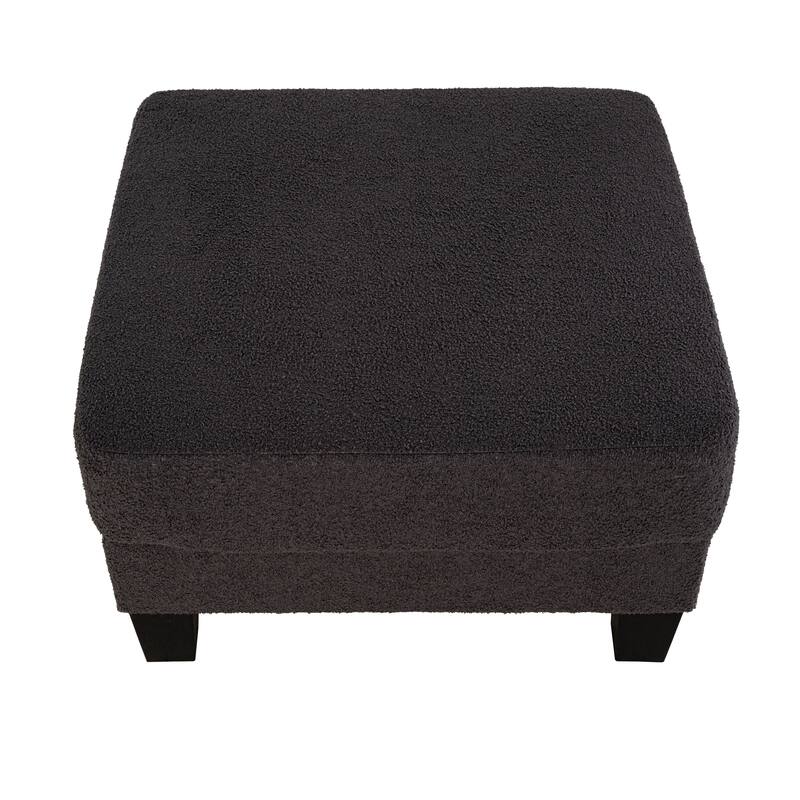 Furniture of America Xenia Modern 3-Piece Boucle Sofa and Ottoman Set
