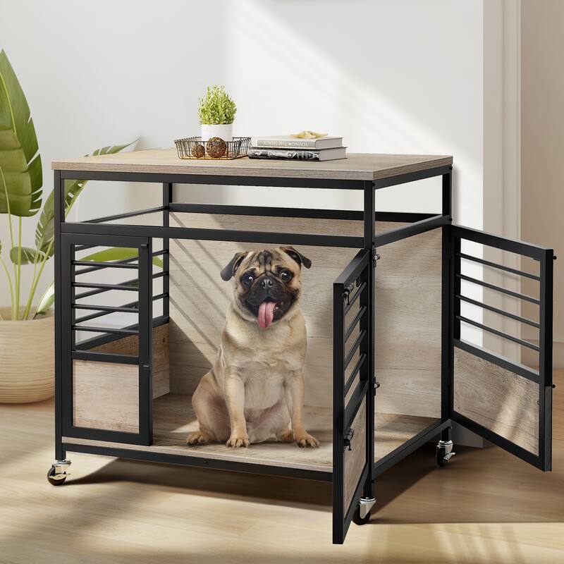 Moasis 24"/31"/39" Wooden Dog Crate Kennel End Table Furniture