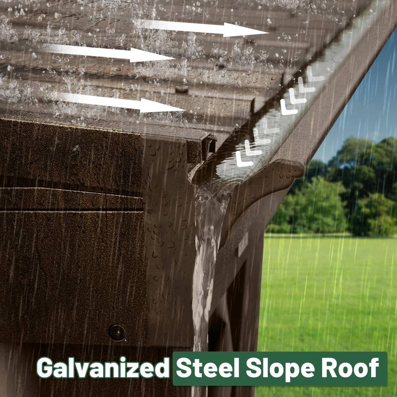 10x14FT Wall Mounted Metal Roof Gazebo with Gutters, Netting, and Privacy Curtains