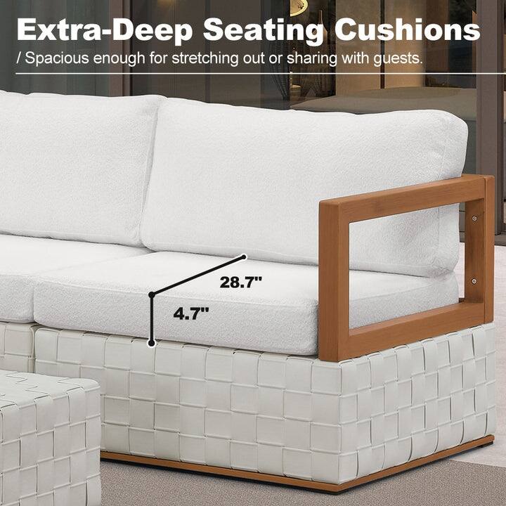 PURPLE LEAF GLFSF White Open-End sofa Outdoor Couch for Yard Porch Deck Patio Conversation Sets