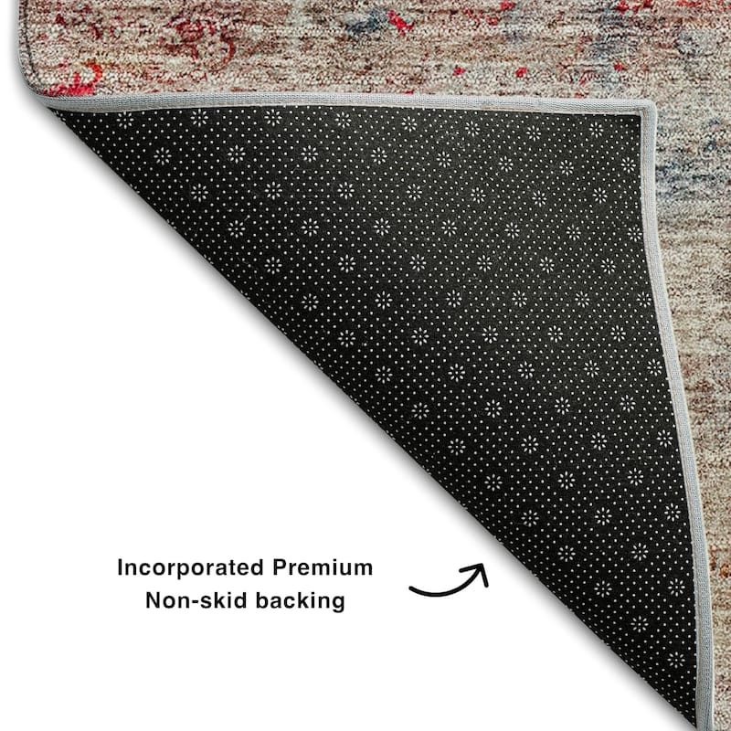 Premium Washable Super Soft Distressed Traditional Mayfield Rug