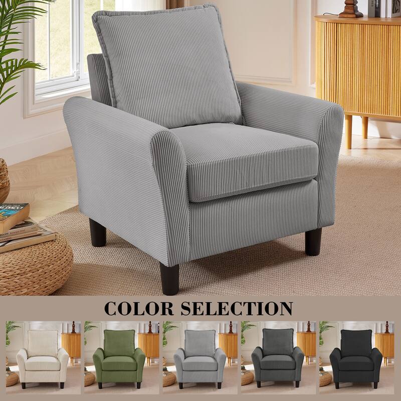 4 Pieces Corduroy Living Room Sets with Sofa, Ottoman and Loveseat