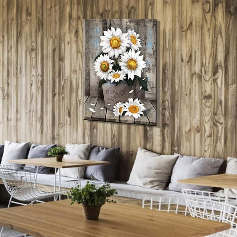 White Sunflower Wall Art Decor